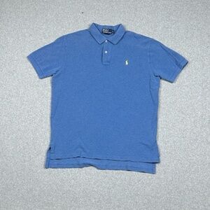 Ralph Lauren Polo Shirt Mens L Blue Short Sleeve‎ Casual Classic Cotton
